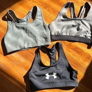 2 Nike 1 under armor sports bras